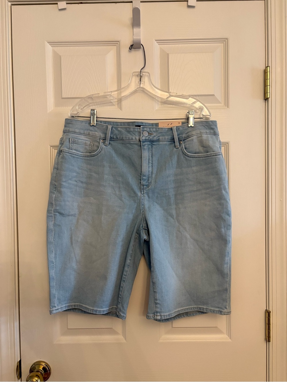 NYDJ Briella Light Wash Denim Bermuda Shorts - Picture 6 of 8